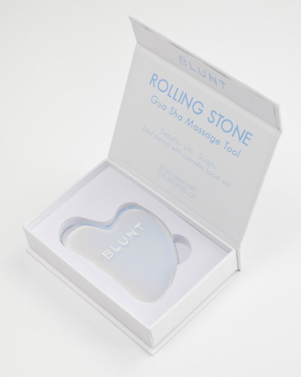 Rolling Stone Gua Sha Face Massage Tool by Blunt Skincare